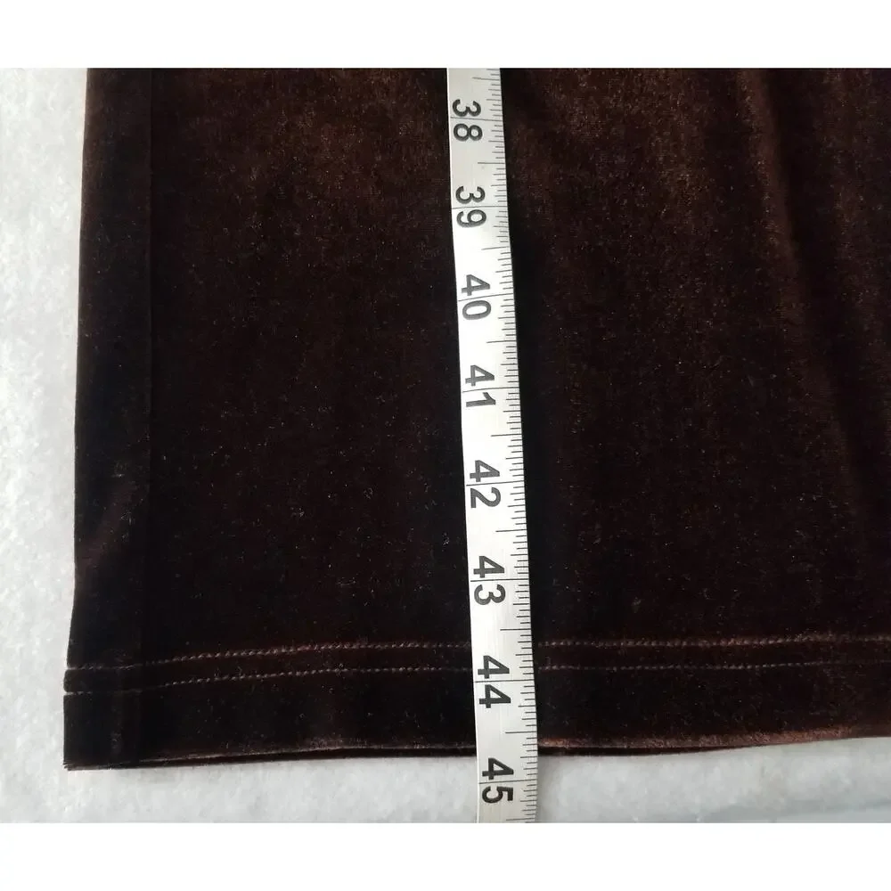 Avenue Women's Velour Loungewear Set, Brown 2Pc Blouse and Pant Size 14/16 Tall